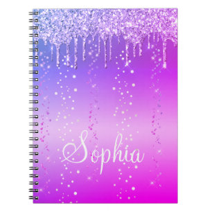 Monogram-Shock rosa-Glitter-metall Anteckningsbok