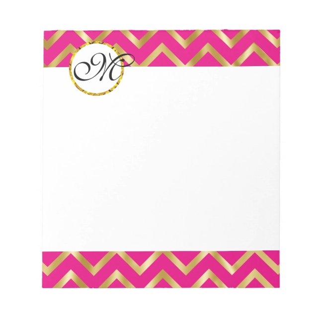 Monogram shock rosa guld girly anteckningsblock (Framsida)