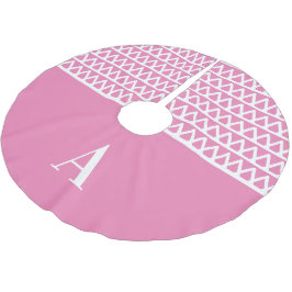 Monogram Shock rosa Mönster jul Julgransmatta Borstad Polyester