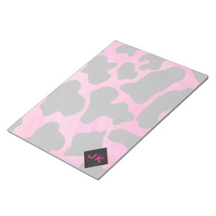 Monogram Shock rosa och svart utskrift Anteckningsblock