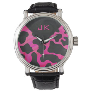 Monogram Shock rosa och svart utskrift Armbandsur