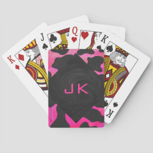 Monogram Shock rosa och svart utskrift Casinokort