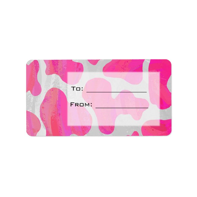 Monogram Shock rosa och vit utskrift Adressetikett (Framsidan)