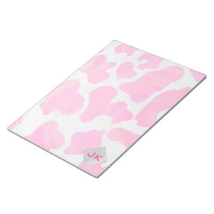 Monogram Shock rosa och vit utskrift Anteckningsblock