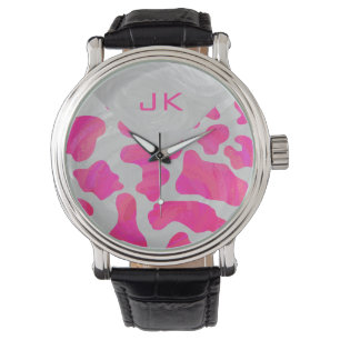 Monogram Shock rosa och vit utskrift Armbandsur