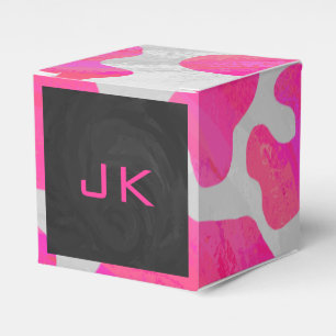 Monogram Shock rosa och vit utskrift Presentaskar