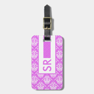Monogram Shock rosa och vitskador Mönster Bagagebricka