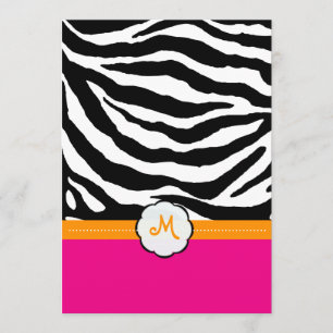 Monogram/Shock rosa/Orange/Bröllopsinbjudningar fö Inbjudningar