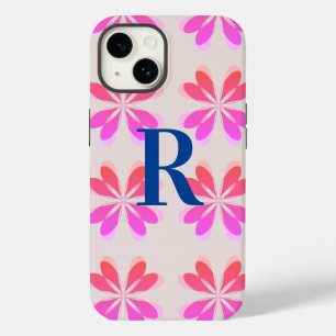 Monogram Shock rosa Retro Flower Mönster