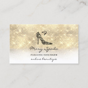 Monogram Shoes Guld Glitter Heels Logotyp QR-kod Visitkort
