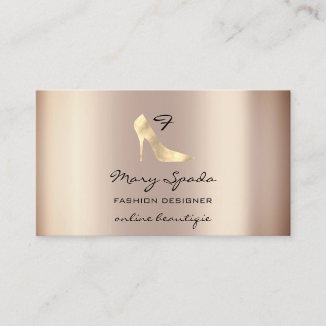 Monogram Shoes Ro Heels Logotyp Shop QR-kod Visitkort (Framsida)