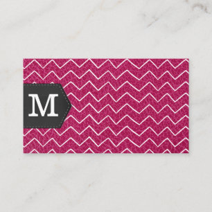 Monogram Sicksackmönster Läder Visitkort