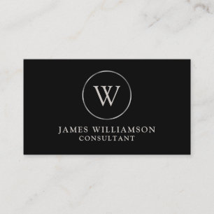 Monogram Silver Black Visitkort