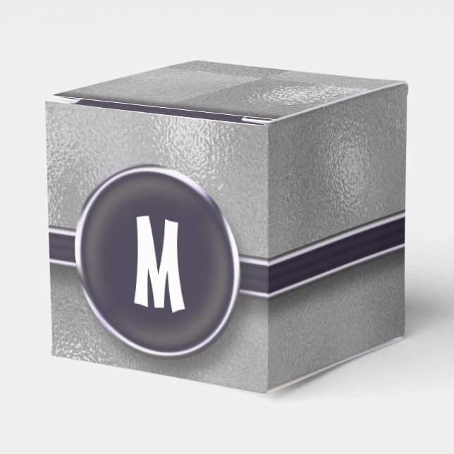 Monogram Silver Foil Presentaskar (Framsidan Sidan)