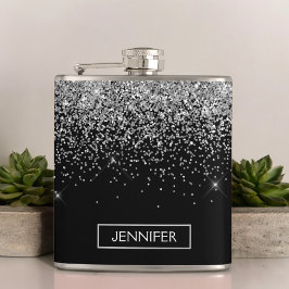 Monogram Silver Glam Glitter Gnistra Namn Fickplunta