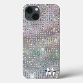 Monogram silver glitter girly