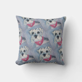 MONOGRAM SILVER GRÅTT SWEET SCHNAUZER KUDDE