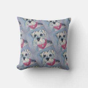 MONOGRAM SILVER GRÅTT SWEET SCHNAUZER KUDDE