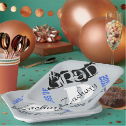 Monogram Silver Royal Blue Studenten År