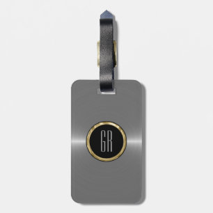 Monogram Silver Stainless Steel-utseende av metall Bagagebricka
