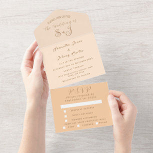 Monogram Simple Champagne Dusty ro Bröllop