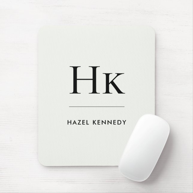 Monogram Simple Elegant Minimalist Classic Ivory Musmatta (Med mus)