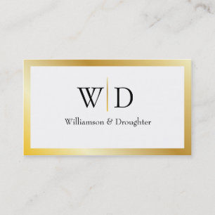 Monogram Simple Guld Visitkort
