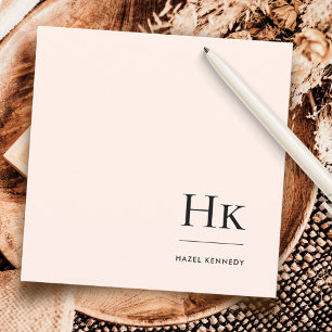 Monogram Simple Modern Monogrammed Social Notecard Anteckningskort