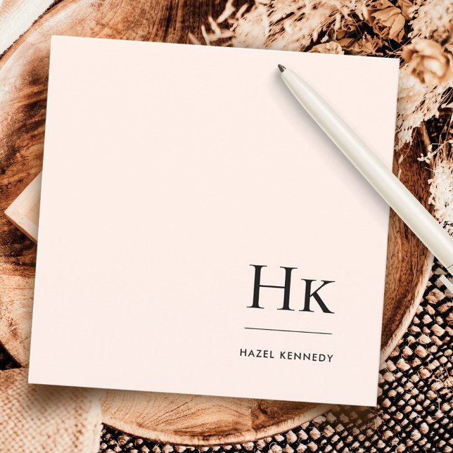 Monogram Simple Modern Monogrammed Social Notecard Anteckningskort (Skapare uppladdad)