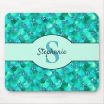 Monogram Sjöjungfru Scale Sea Grönt Aqua Blue