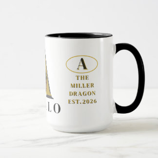 Monogram Skäggig Drak Anpassad Fotokopp Mugg