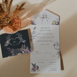 Monogram | Skeleton Blommigt Halloween Bröllop