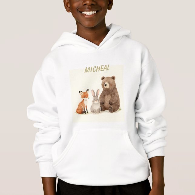 Monogram skogs djur  t shirt (Framsida)