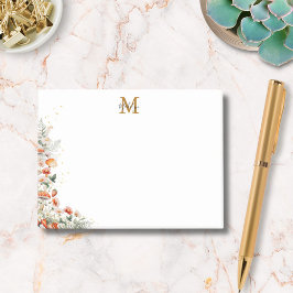 Monogram Skogssvamp Blommor Floral botanisk Post-it Block