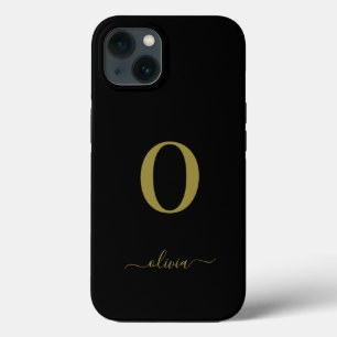 Monogram skript Namn Personlig Black och Guld