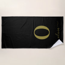 Monogram skript Namn Personlig Black och Guld