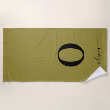 Monogram skript Namn Personlig Guld och svart