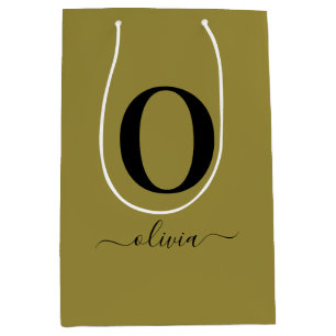 Monogram skript Namn Personlig Guld och svart