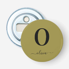 Monogram skript Namn Personlig Guld och svart Flasköppnare