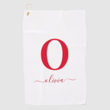 Monogram skript Namn Personlig vit och röd