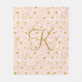 Monogram Skript Rosa Guld Sjömansfjäll Fleecefilt