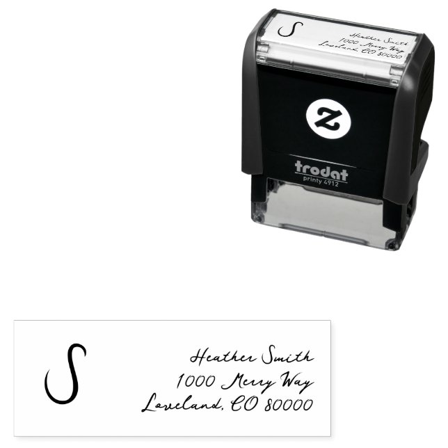 Monogram-skript Självfärgande Stämpel (In Situ)