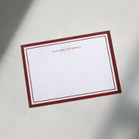 Monogram Skript Två Kant Elegant Minimalistisk Röd