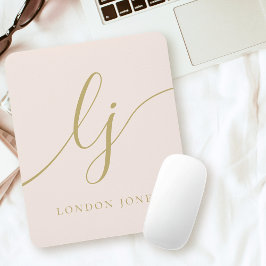 Monogram skriptElegant Feminin  Rosa Guld Musmatta