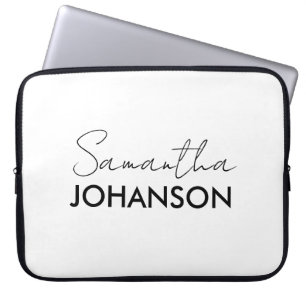 Monogram Skriptnamn Modern Minimalistisk Laptop Fodral