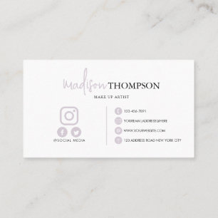 Monogram skripttypografi Blek Lavender QR-kod Visitkort
