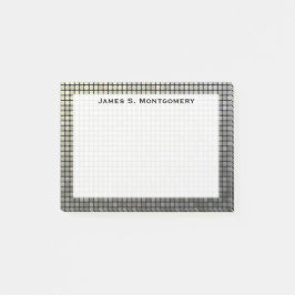 Monogram Small Grunge Faux Metall Squares Post-it Block