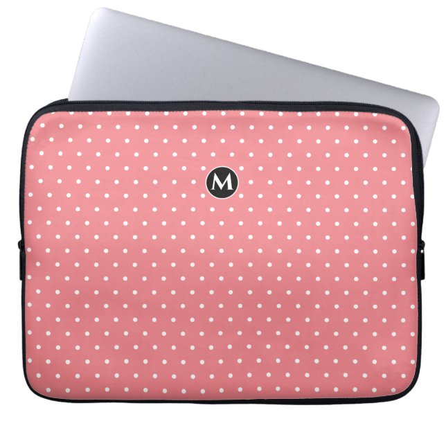 Monogram Small Polka Dot Rosa Laptop sleeve (Framsidan)