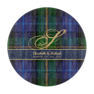 Monogram Smith Tartan Blå Grön Guld Nygifta