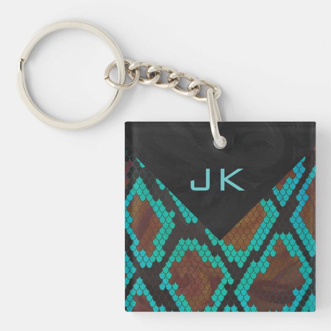 Monogram Snake Brown och Teal Print (Framsidan)